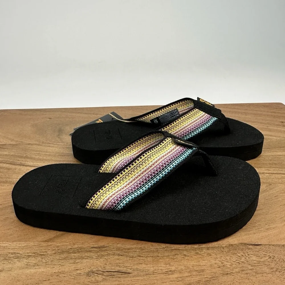 New NWT Little Kids Teva Mush II Multi Color Nylon Thong‎ Flip Flops Sandals 13C